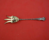 Fiorito by Shiebler Sterling Silver Lettuce Fork Gold Washed 7 1/8" Serving