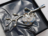 White Orchid by Michael Aram Nickelplate Stainless Cocktail Napkin Holder - New