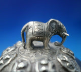 India Sterling Silver Tea Set 3pc w/Birds Cobra Handle Elephant Finial (#5477)