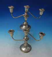 Gadroon by Schweitzer Silver Co Sterling Silver Candelabra Pair c.1940 (#5842)