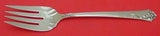 Damask Rose by Oneida Sterling Silver Cold Meat Fork w/Fluted Edge Rare 8 1/4"