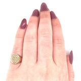 14k Yellow Gold Signet Ring with Raised Initials "ES" and "30" Jewelry (#J5682)