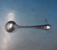 HA English Victorian Cut Crystal Salt Cellar Sterling Silver Salt Spoon (#5547)
