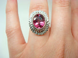 Fabulous 4 Carat Pink Genuine Natural Tourmaline Ring (#J145)