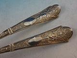 Cupid by Shiebler Sterling Silver Salad Serving Set 2pc Bright Cut GW 9 1/4"