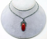 Georg Jensen Sterling Carnelian Pendant and Earrings (#J3409)