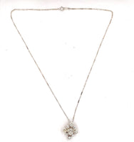 14k and Silver 2.50 Carat TW Antique Genuine Natural Diamond Pendant (#J5925)