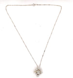 14k and Silver 2.50 Carat TW Antique Genuine Natural Diamond Pendant (#J5925)
