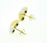 14k Yellow and White Gold Heart Stud Earrings (#J4441)