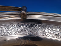 English Georgian Sterling Silver Fruit Bowl Basket Swing Handle Emes 1802 #7440
