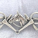 Sterling Horse Pin with Riding Crop and Bit (#J5484)