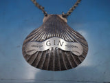 JP & Co English Sterling Silver Liquor Label "Gin" with Shell Motif (#6576)