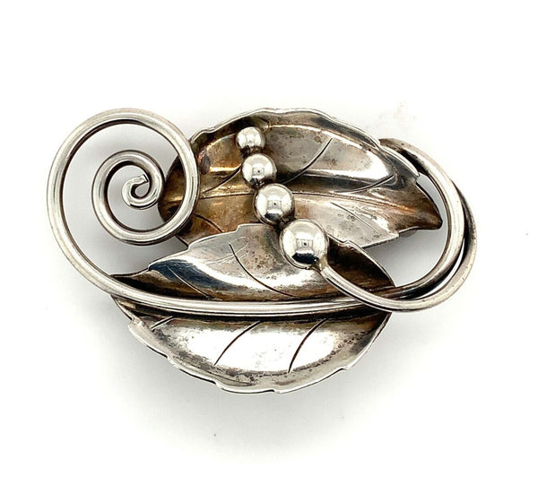 La Paglia International Sterling Pin with Leaves 3-D Beads #108 (#J6007)