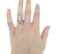 Deco 14k White Gold Genuine Natural Diamond Filigree Ring .20ct TW (#J4684)