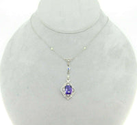 14k White Gold Filigree 3.05ct Amethyst Pendant (#J1736)
