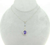 14k White Gold Filigree 3.05ct Amethyst Pendant (#J1736)