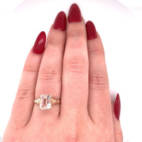10k Rose Gold 2.15ct Genuine Natural Morganite Ring Jewelry (#J5741)