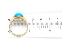 14k Yellow Gold Men's 4.22ct Genuine Natural Turquoise Ring Size 11.75 (#J6136)