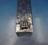 .950 Silver Lipstick Case with Crown and Mirror Hand Engraved 2 1/4" (#6808)