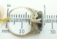 10K Gold Filigree / Art Deco Oval Hard Stone Genuine Natural Cameo Ring (#J2557)