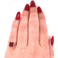2.11ct Genuine Natural Garnet 10k Yellow Gold Ring Jewelry (#J5777)