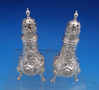 Repousse by Kirk Sterling Silver Salt Pepper Shaker Set 2pc Footed #58 (#7498)