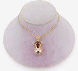 14k Gold Pendant with 11ct Champagne Genuine Natural Smoky Quartz (#J3978)