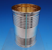 TIffany and Co Sterling Silver Pencil Holder or Cup Blue Enamel Stripes GW #7597