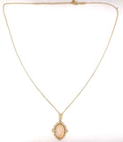 10k Yellow Gold Vintage Seven Carat Genuine Natural Opal Pendant (#J5658)
