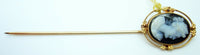 10K Gold Oval Stone Genuine Natural Cameo Stick Pin (#C2668)