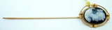 10K Gold Oval Stone Genuine Natural Cameo Stick Pin (#C2668)