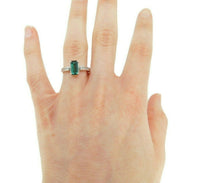 14k White Gold 1.23ct Teal Genuine Natural Tourmaline and Diamond Ring (#J4584)