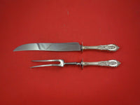 Rose Point by Wallace Sterling Silver Roast Carving Set 2pc