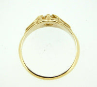 14k Yellow Gold Victorian Belcher .25ct Genuine Natural Diamond Ring (#J749)