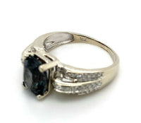 14k White Gold Cushion Cut 2.92 Carat Genuine Natural Grey Spinel Ring (#J5522)
