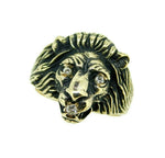 10k Yellow Gold Vintage Men's Genuine Natural Diamond Lion Ring (#J4655)