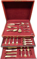 Imperial Chrysanthemum Gorham Sterling Silver Vermeil Flatware Set 157 pieces