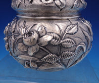 Repousse by R and S Sterling Silver Powder Jar 3 1/4" x 4 1/4" 7.3 ozt. (#7032)