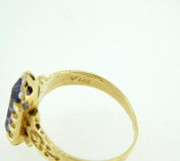 14k Yellow Gold Victorian Style Ring with Amethysts and Pearls (#J567)