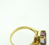 10k Yellow Gold 3.66 Carat Genuine Natural Ametrine Ring with Diamonds (#J2112)