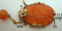 Carved Carnelian 14k Gold and Vermeil Necklace (#J2104)