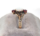 14k Yellow Gold Victorian Opal and Red Paste Stone Ring (#J6139)