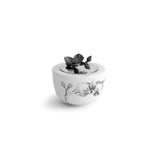 Michael Aram Black Orchid Porcelain Sugar Pot with Stainless Lid Floral - 110889