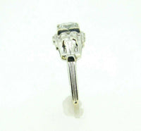 Art Deco 14k White Gold Genuine Natural Diamond Ring with Flowers .25ct (#J885)