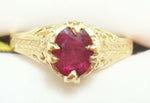 14K Gold Oval Genuine Natural Ruby Ring (#J2642)