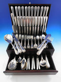 Beaded Asprey English Sterling Silver Flatware Set Service 124 pcs Dinner Luxury