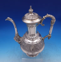 Repousse by Sauerwein German .800 Silver Coffee Pot 11 3/4" x 9" x 6" #6998