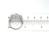 Platinum 2.43 Carat TW Genuine Natural Diamond 3 Stone Filigree Ring (#J5520)