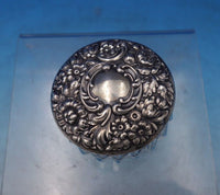 Dominick and Haff Sterling Silver and Glass Dresser Jar Repousse Flowers #6873-2