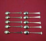 Anitra by Th. Olsens .830 Silver Coffee Spoon Set 10pc Vermeil Enameled 3 3/4"
